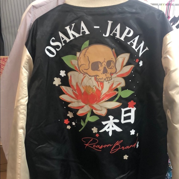 Reason Black and Cream Bomber Jacket - Picture 7 of 7